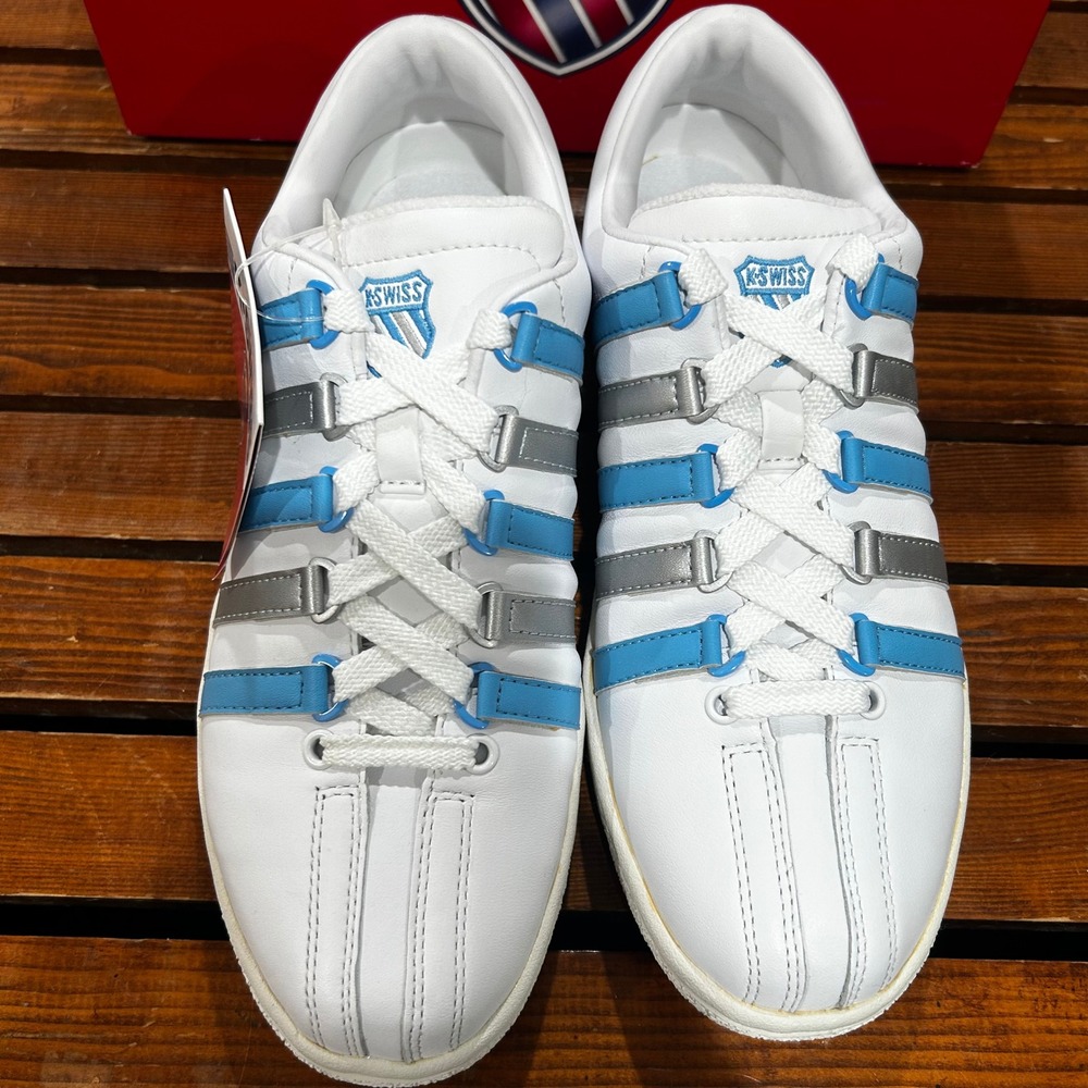 K-Swiss Classic Luxury‎ Edition Women 9 White Blue Silver 9001171 Sneakers - Picture 2 of 9
